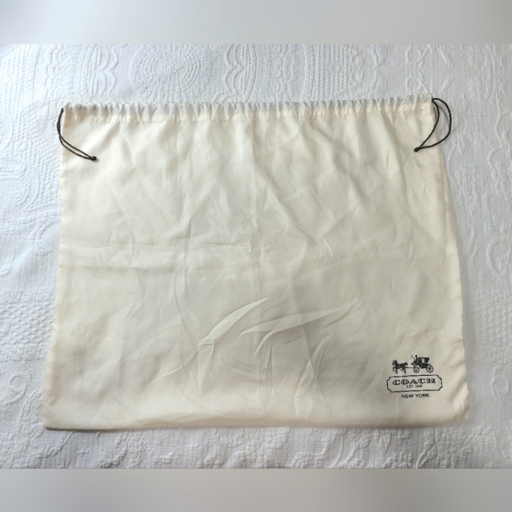 COACH Beige Drawstring Dust Bag Cover Handbag Purse LARGE 23"X19"